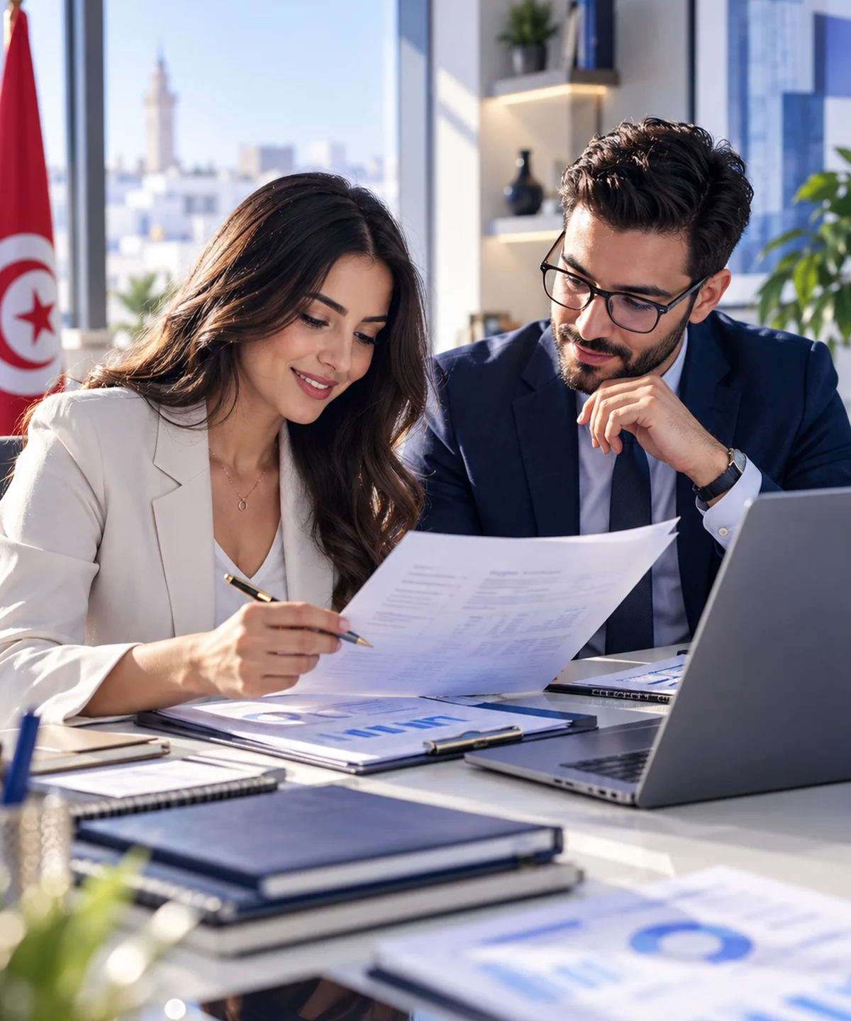 Un expert-comptable travaillant avec un client