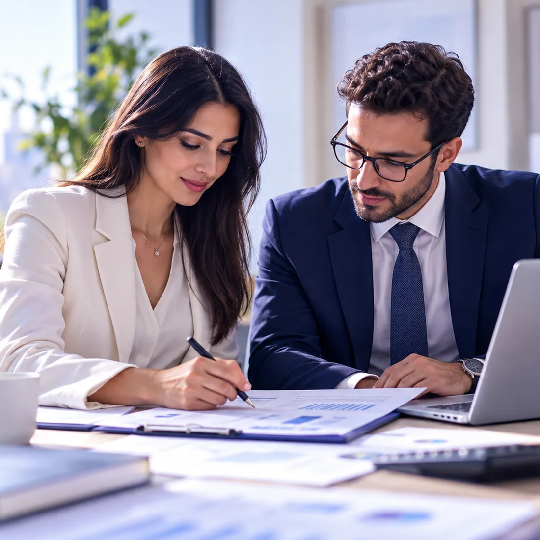 Un expert-comptable en réunion avec un client